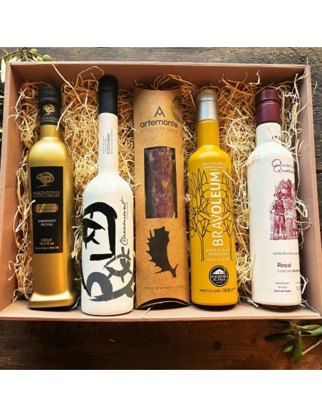 Estuches Regalo Estuches Regalo 4 Botellas AOVE + Salchichón Artemonte