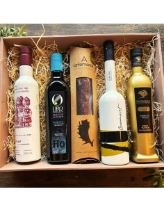 Estuches Regalo 4 Botellas de AOVE Premium + Salchichón