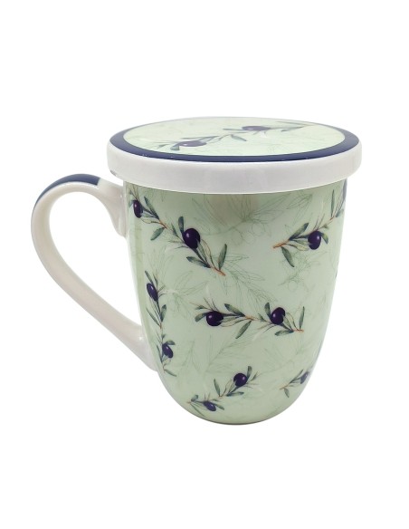 MUG ACEITUNAS CON CAJA REGALO DE PORCELANA