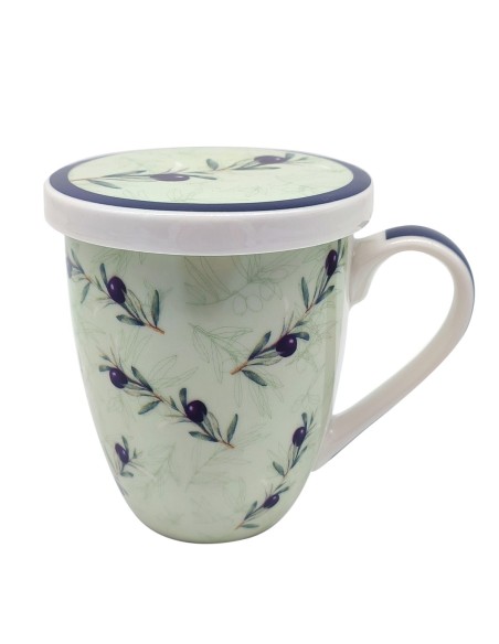 MUG ACEITUNAS CON CAJA REGALO DE PORCELANA