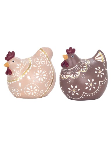 31008 LOTE 2 GALLINAS DIFENTES DE RESINA 1